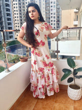 White Floral Flare Dress